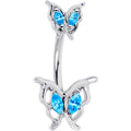 BodyCandy Blue Gem Fancy Fab Butterfly Double Mount Belly Ring — main product shot