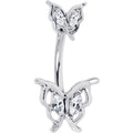 BodyCandy Clear Gem Fancy Fab Butterfly Double Mount Belly Ring — main product shot