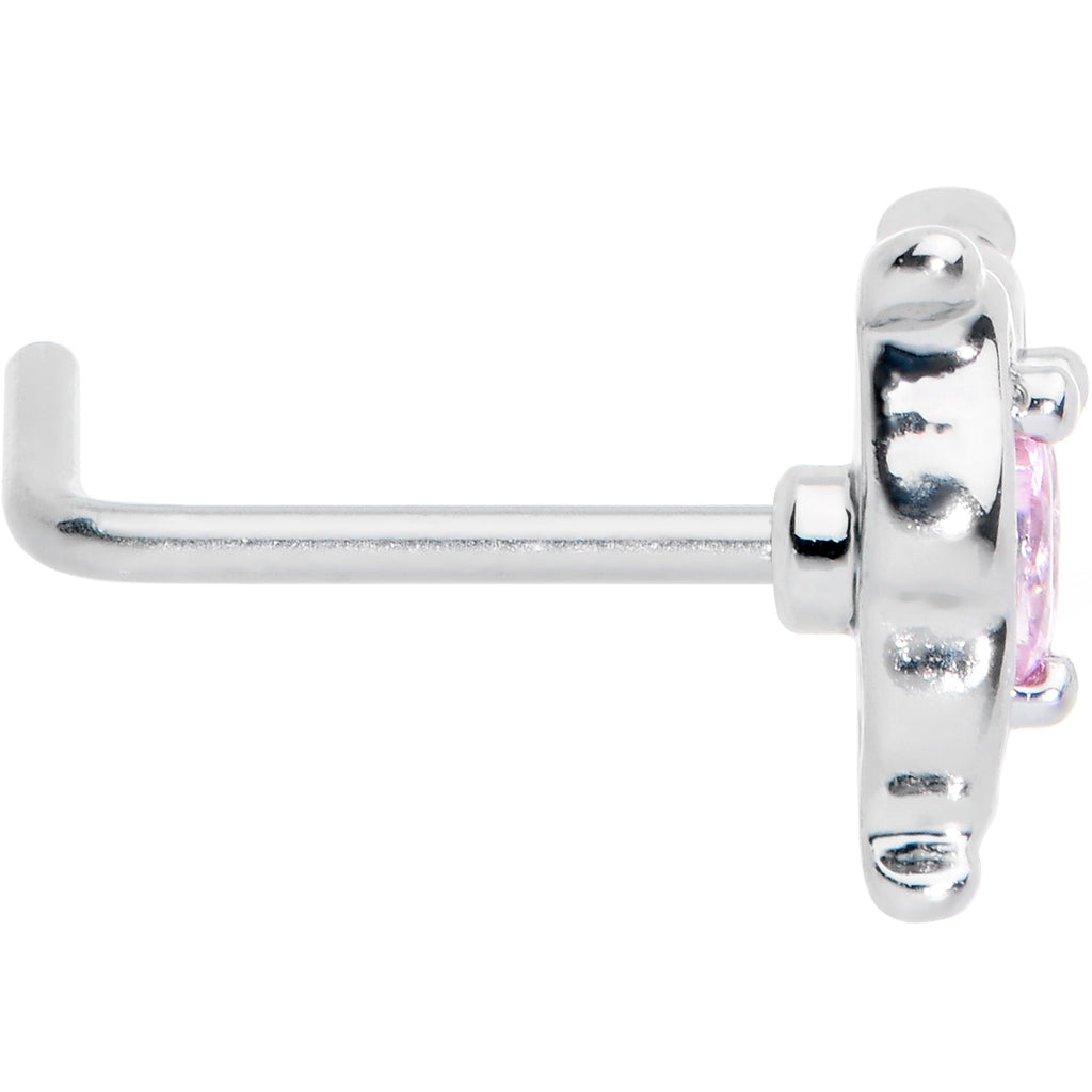 BodyCandy 20G 7mm Pink Gem Fancy Fab Butterfly L Shape Nose Ring — lifestyle context