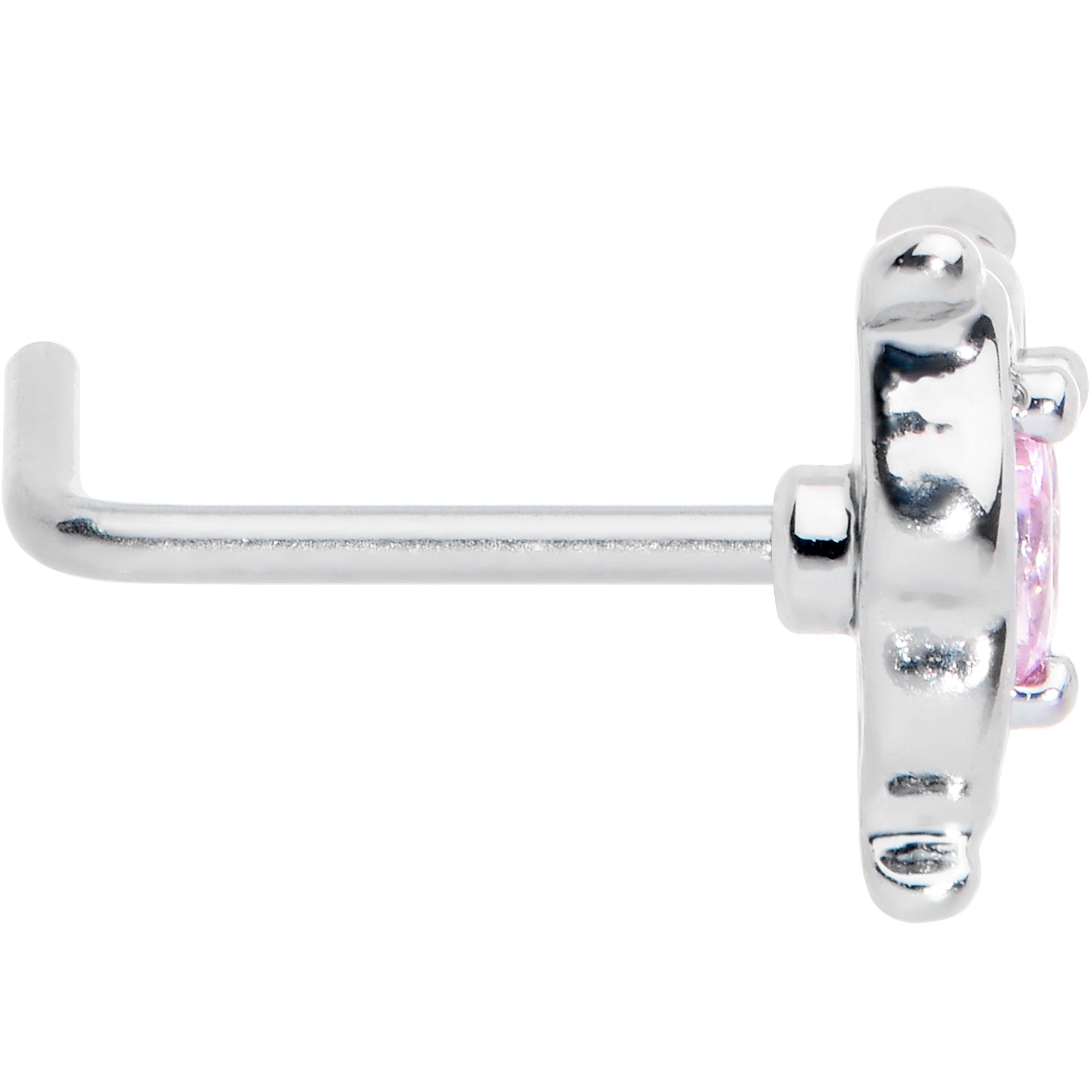 BodyCandy 20G 7mm Pink Gem Fancy Fab Butterfly L Shape Nose Ring — lifestyle context
