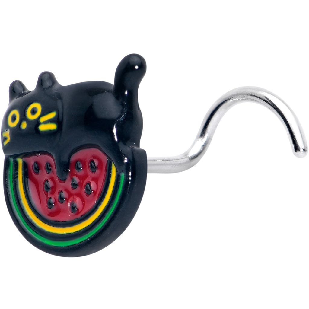 BodyCandy 20G 7mm Watermelon Cat Love Left Side Nose Screw — main product shot