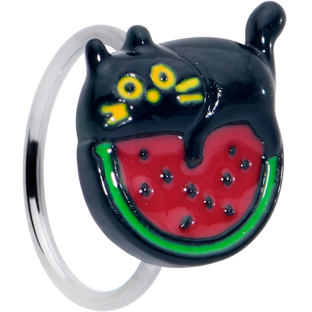 BodyCandy 20G 5/16 Watermelon Cat Love Nose Hoop — main product shot