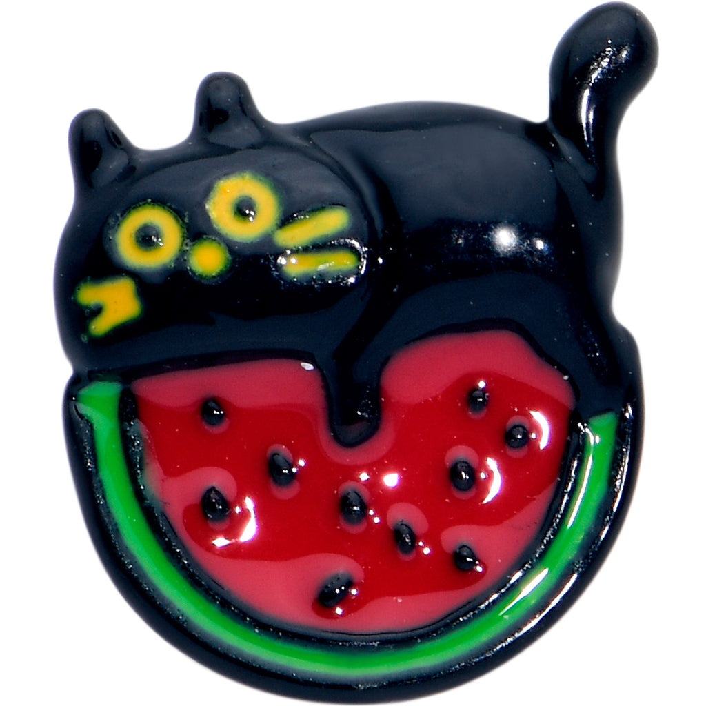 BodyCandy 20G 5/16 Watermelon Cat Love Nose Hoop — detail close-up