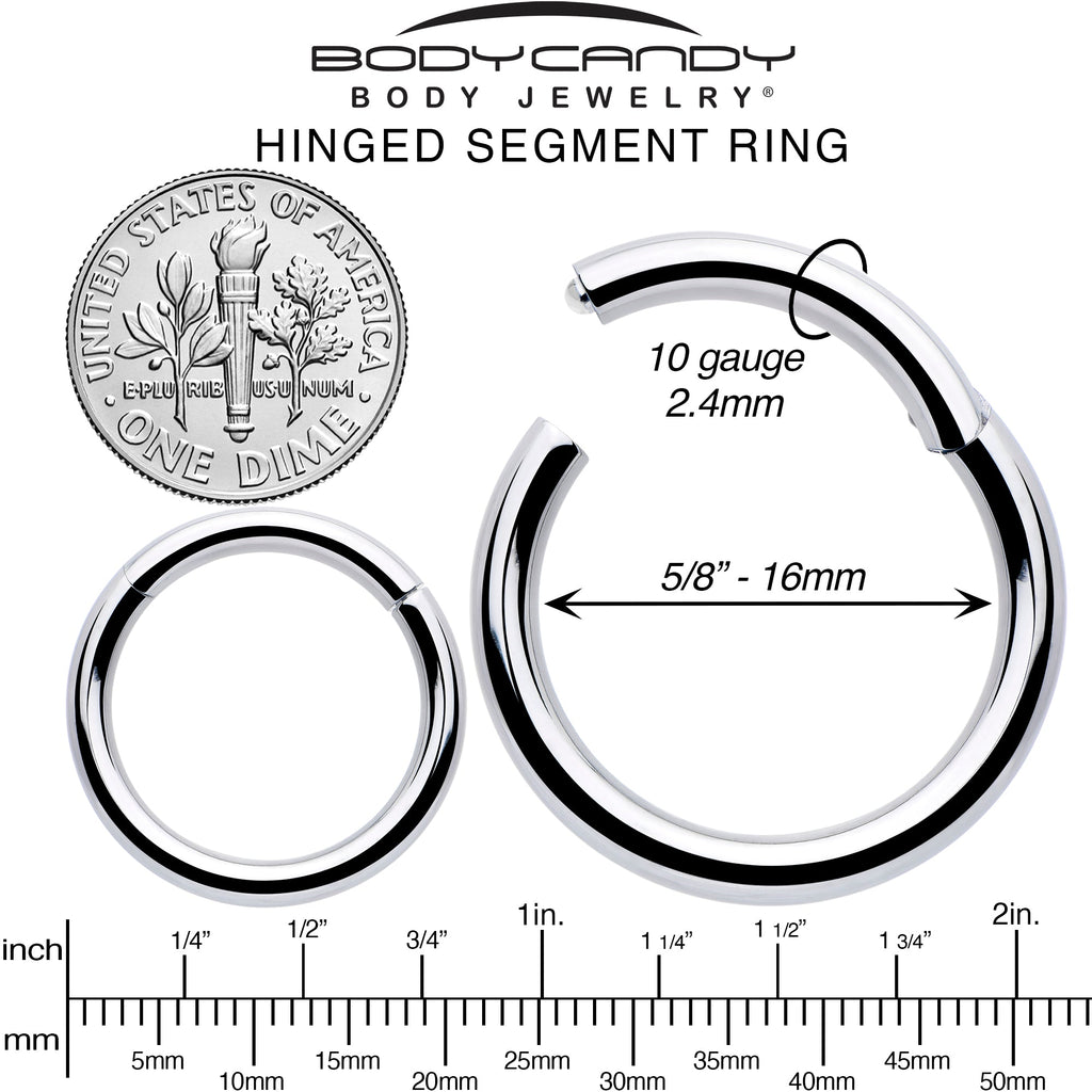 BodyCandy 10G 5/8 316L Surgical Steel Precision Hinged Segment Hoop — alternative angle