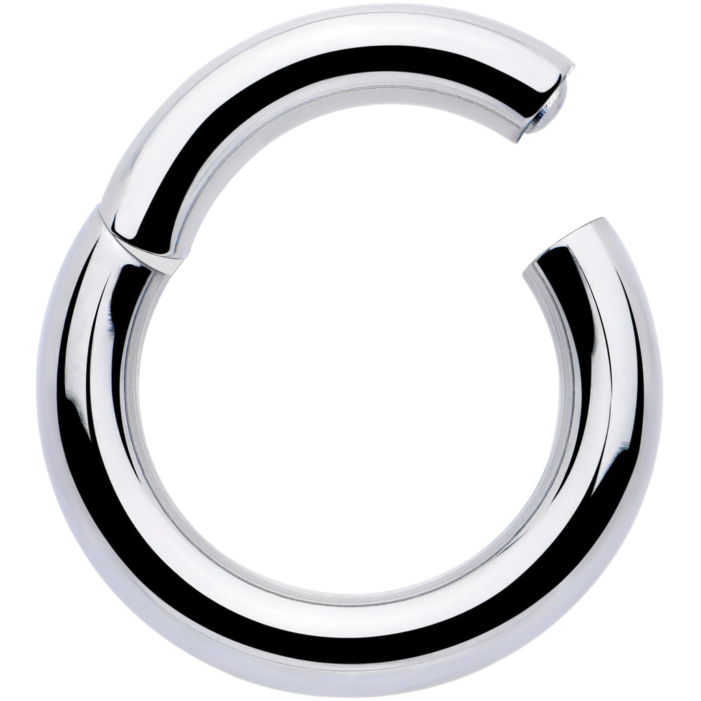 BodyCandy 8G 1/2 316L Surgical Steel Precision Hinged Segment Hoop — detail close-up