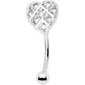 BodyCandy 16G 5/16 Clear Gem Lattice Heart Curved Eyebrow Ring — main product shot