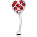BodyCandy 16G 5/16 Red Gem Lattice Heart Curved Eyebrow Ring — main product shot