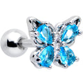 BodyCandy 16G 1/4 Blue Gem Baroque Beauty Butterfly Cartilage Tragus Earring — main product shot