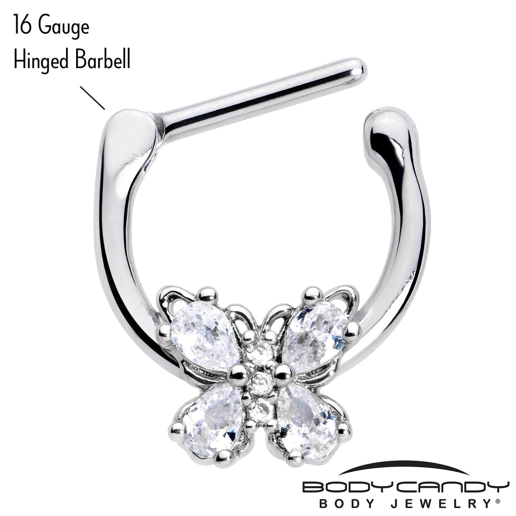 BodyCandy 16G 5/16 Clear Gem Baroque Beauty Butterfly Cartilage Clicker — lifestyle context