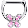 BodyCandy 16G 5/16 Pink Gem Baroque Beauty Butterfly Cartilage Clicker — main product shot