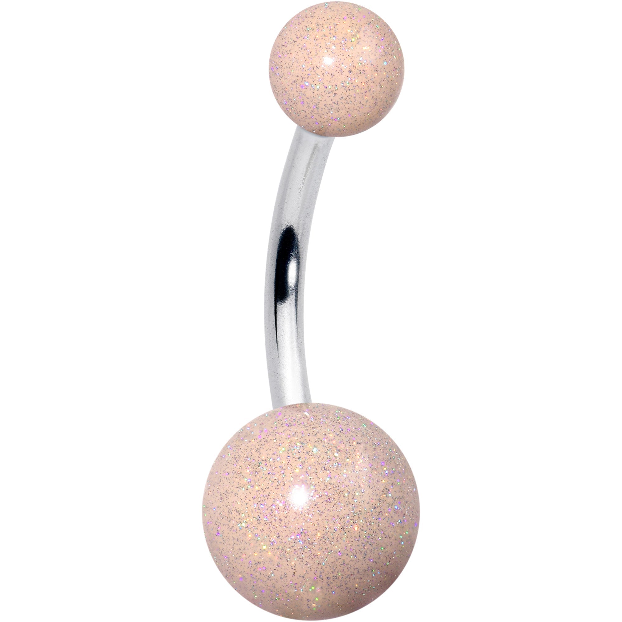 BodyCandy Pastel Shimmer Peach Ends Belly Ring — main product shot