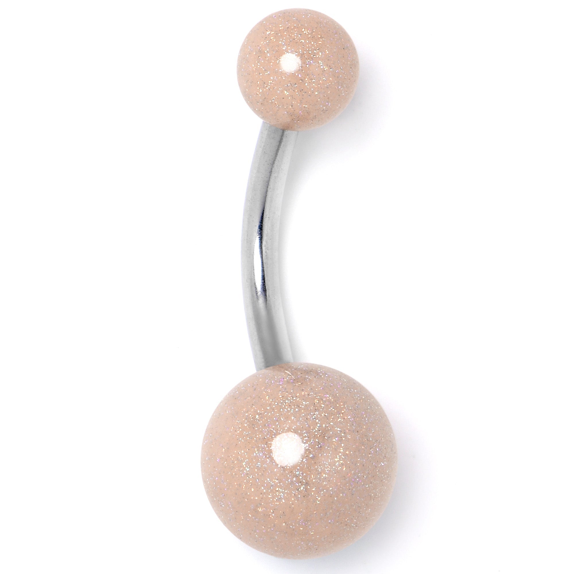 BodyCandy Pastel Shimmer Peach Ends Belly Ring — lifestyle context