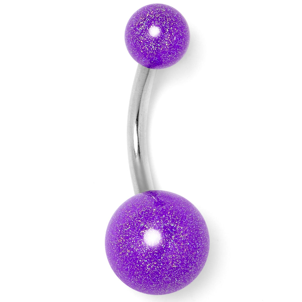 BodyCandy Pastel Shimmer Purple Ends Belly Ring — lifestyle context