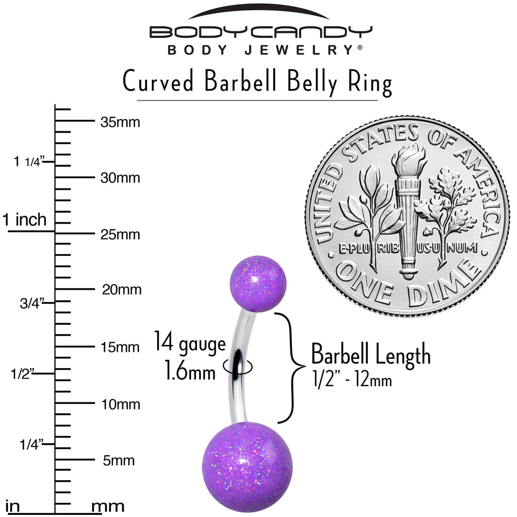 BodyCandy Pastel Shimmer Purple Ends Belly Ring — alternative angle