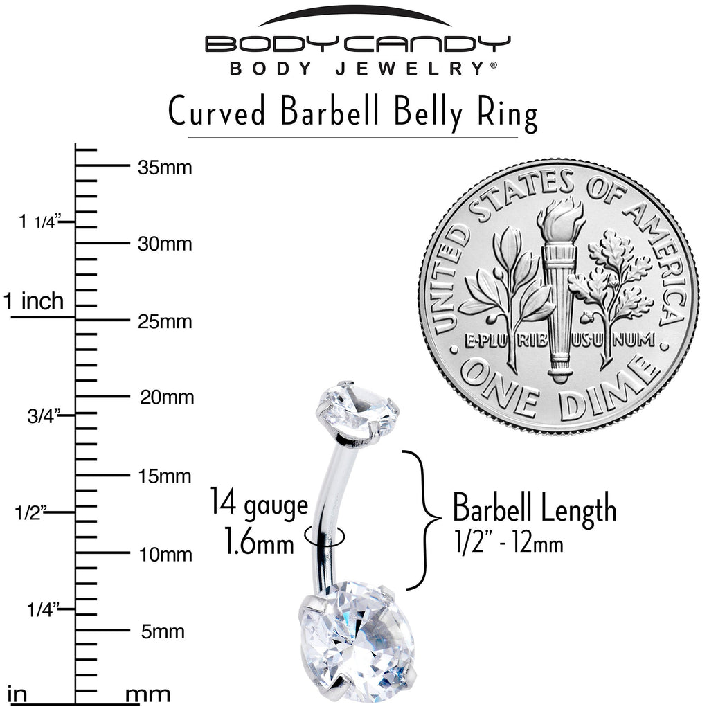 BodyCandy Clear Gem April Birthstone Double Mount Belly Ring — lifestyle context
