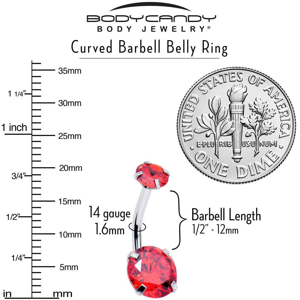 BodyCandy Light Red Gem January Birthstone Double Mount Belly Ring — lifestyle context