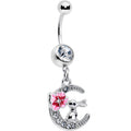 BodyCandy Clear Gem Rabbit On The Moon Pink Dangle Belly Ring — main product shot