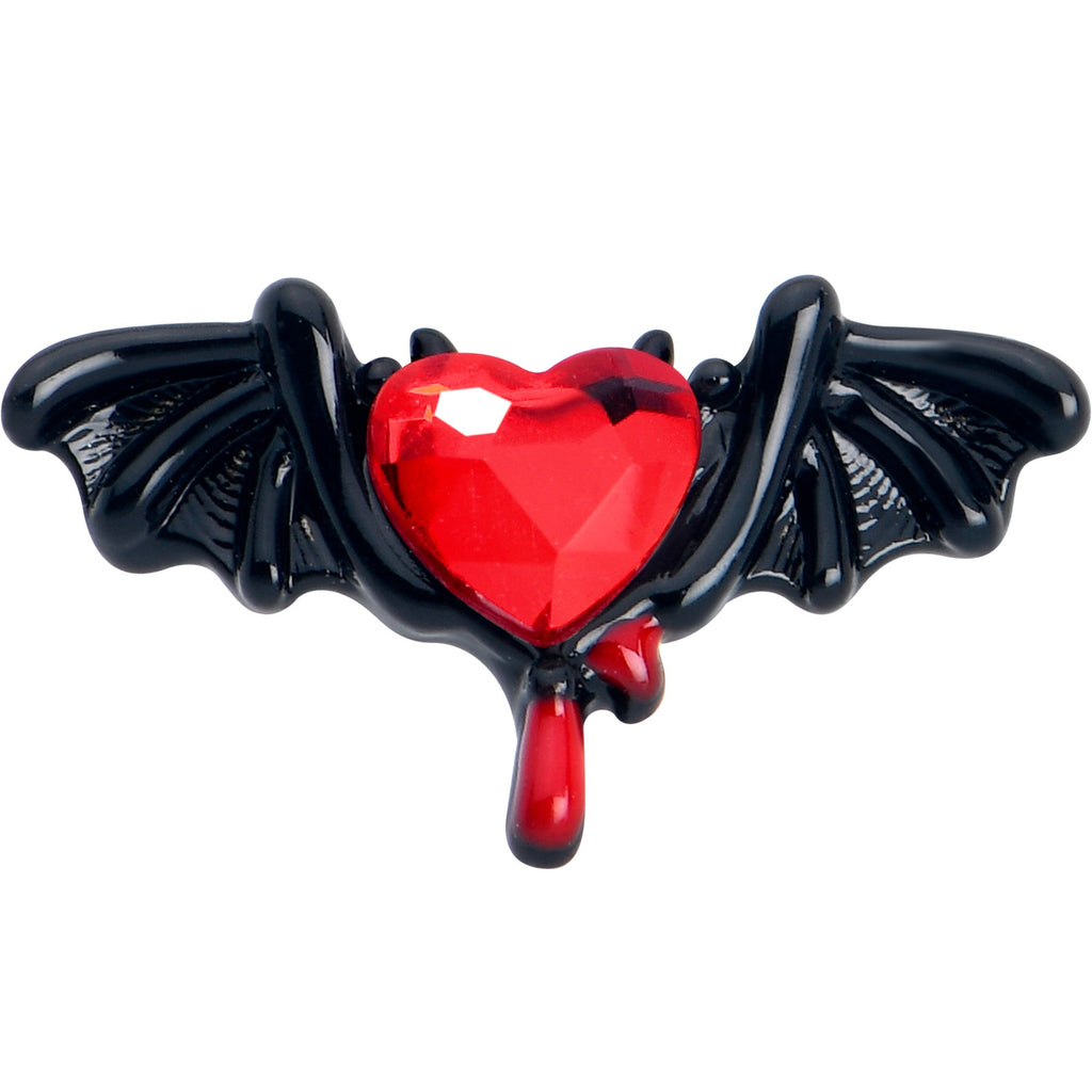 BodyCandy 20G 7mm Red Gem Black Bleeding Heart Bat Left Side Nose Screw — lifestyle context