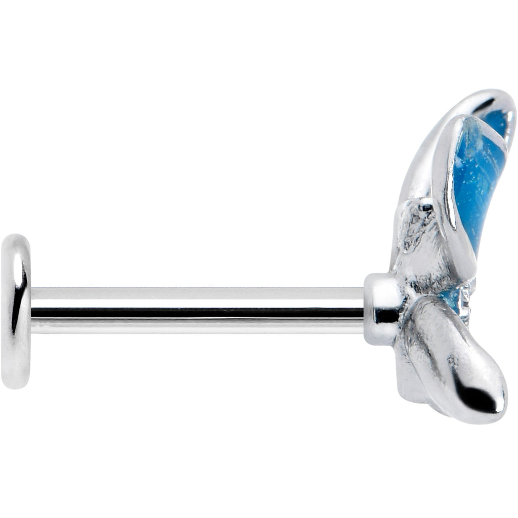 BodyCandy 16G 5/16 Clear Gem Chunky Butterfly Blue Labret Monroe Tragus — lifestyle context