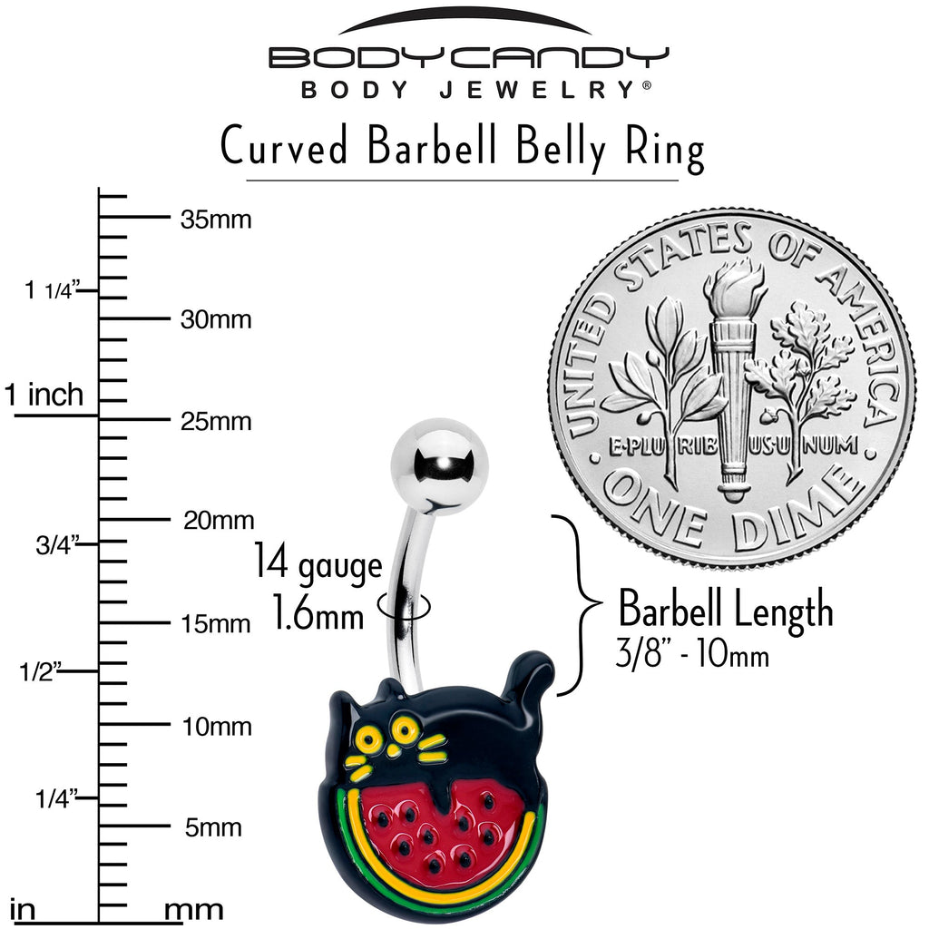 BodyCandy Watermelon Cat Love Belly Ring — lifestyle context