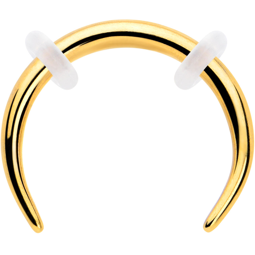 BodyCandy 16G 5/16 Gold Tone Pincher Crescent Taper — main product shot