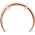 BodyCandy 16G 3/8 Rose Gold Tone Pincher Crescent Taper — main product shot