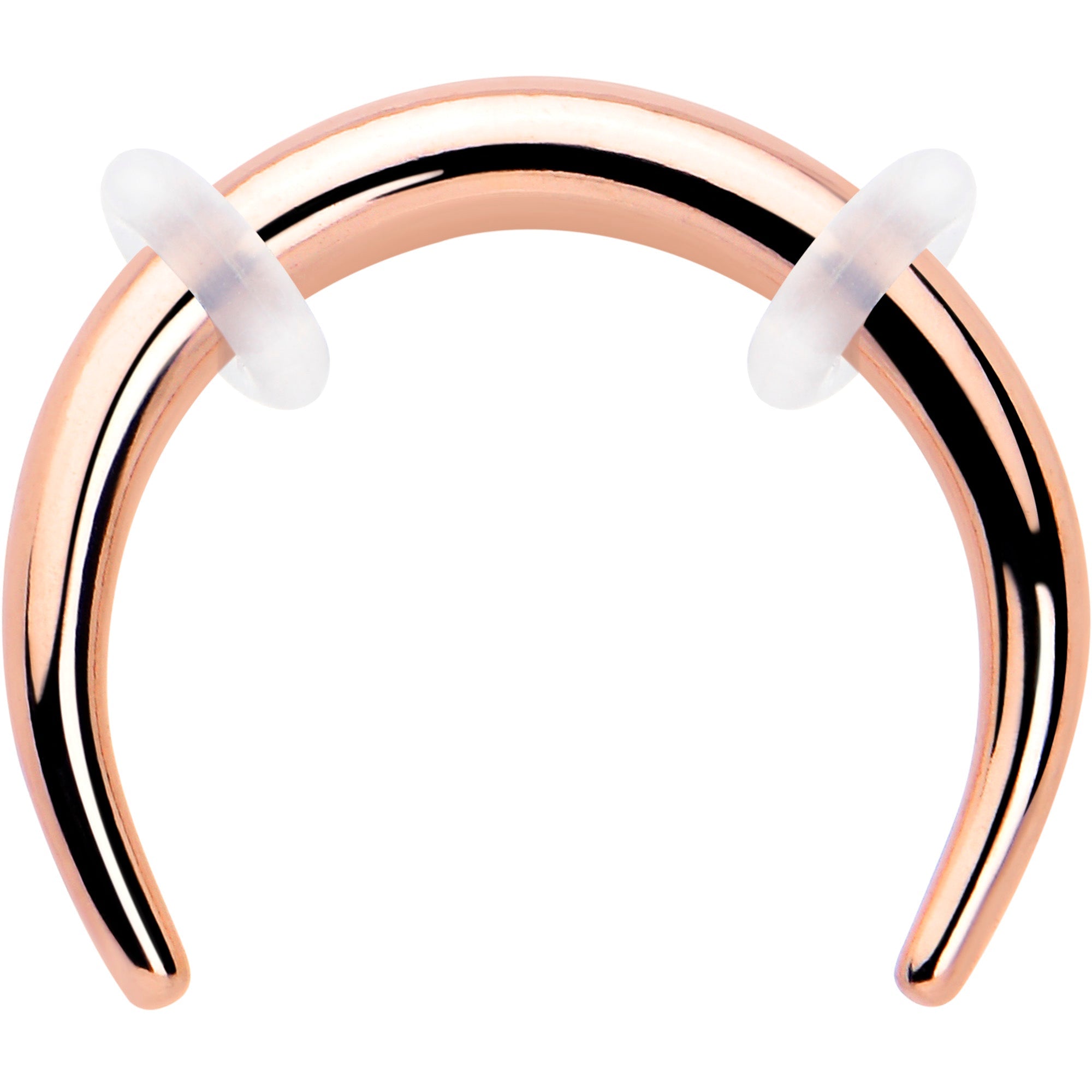 BodyCandy 14G 5/16 Rose Gold Tone Pincher Crescent Taper — main product shot