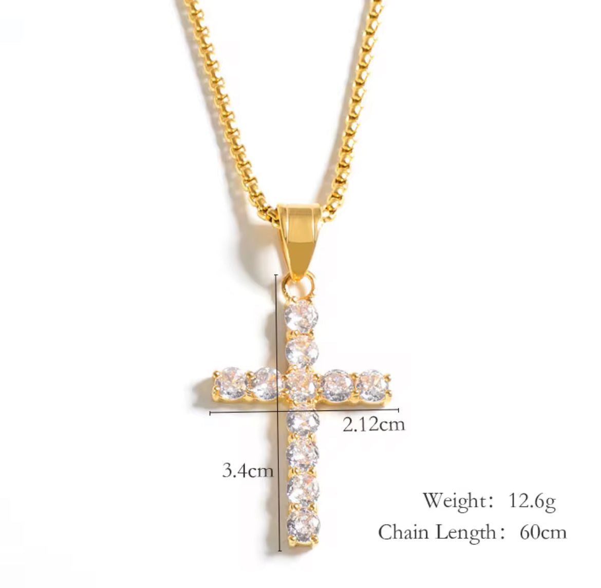 Pretty Little Patriot Pretty Little Patriot He is Risen CZ Cross necklace — detail shot 7
