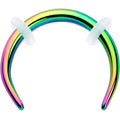 BodyCandy 16G 5/16 Rainbow Pincher Crescent Taper — main product shot