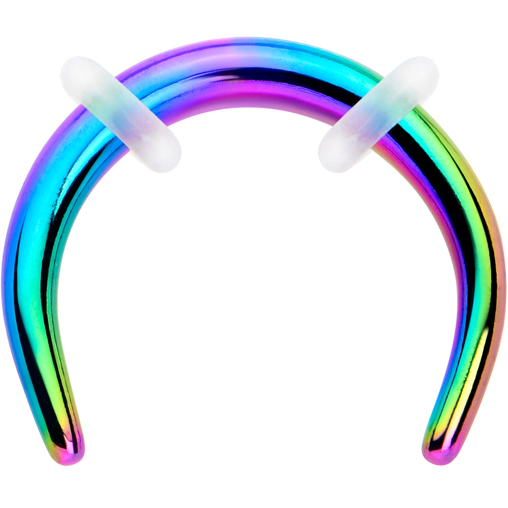 BodyCandy 14G 5/16 Rainbow Pincher Crescent Taper — main product shot