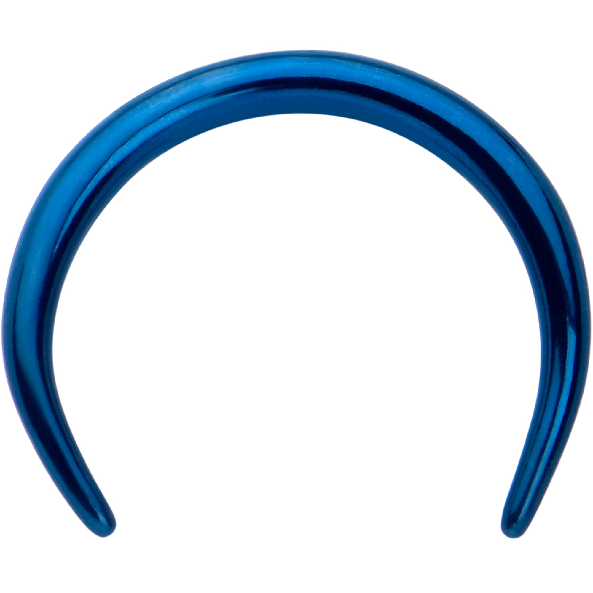 BodyCandy 16G 5/16 Blue Pincher Crescent Taper — detail close-up