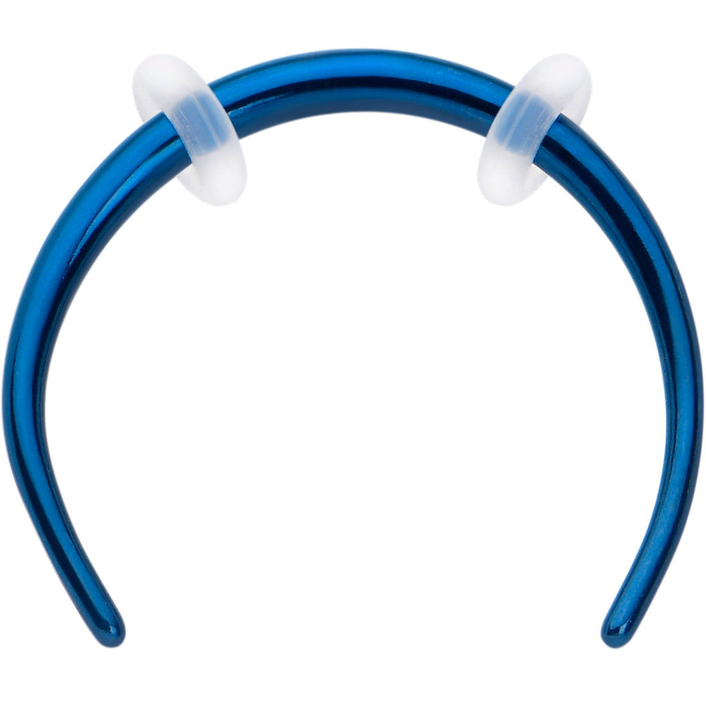 BodyCandy 16G 3/8 Blue Pincher Crescent Taper — main product shot