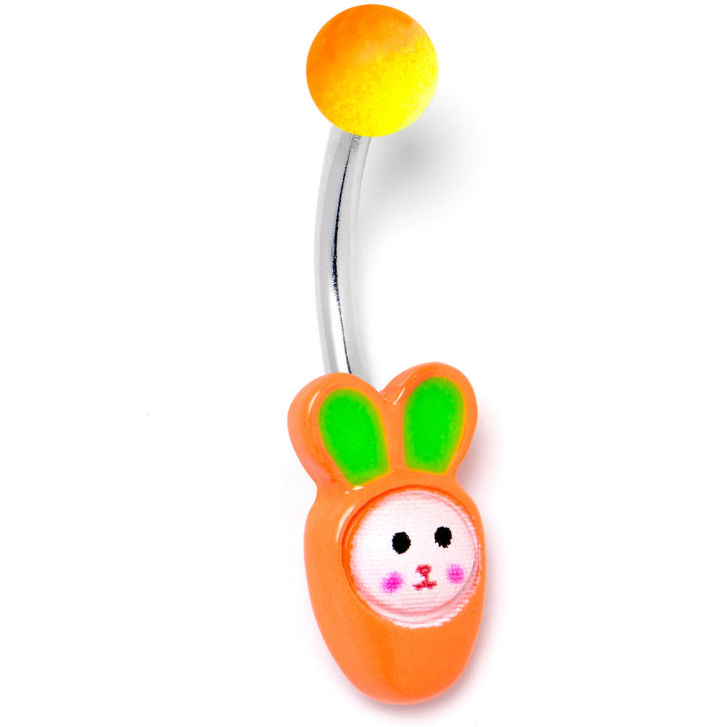 BodyCandy Surprise Carrot Easter Bunny Belly Ring — back view