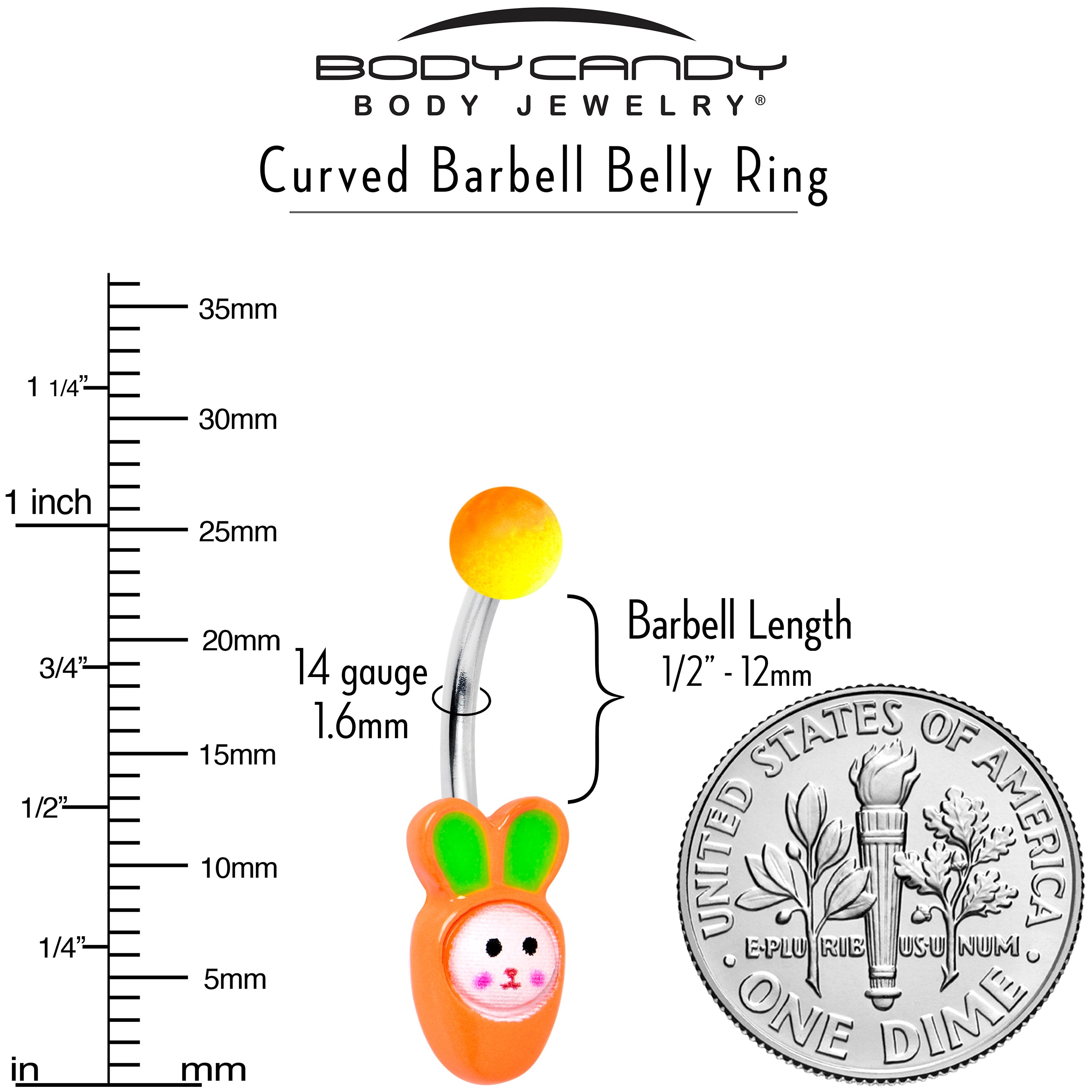 BodyCandy Surprise Carrot Easter Bunny Belly Ring — lifestyle context