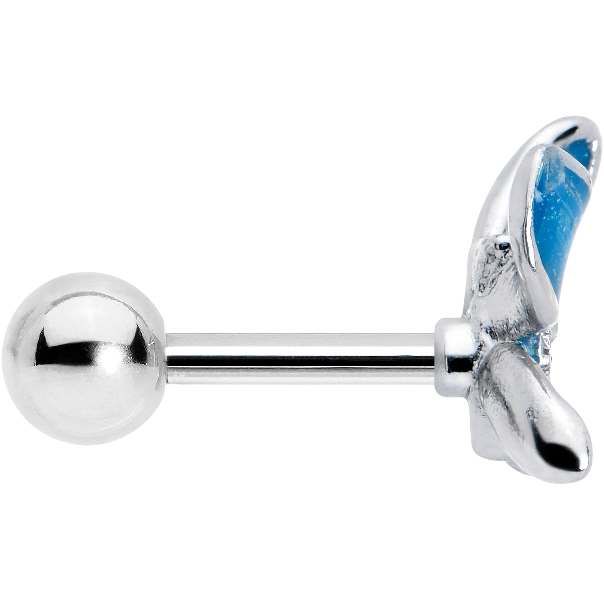 BodyCandy 16G 1/4 Clear Gem Chunky Butterfly Blue Cartilage Tragus Earring — lifestyle context