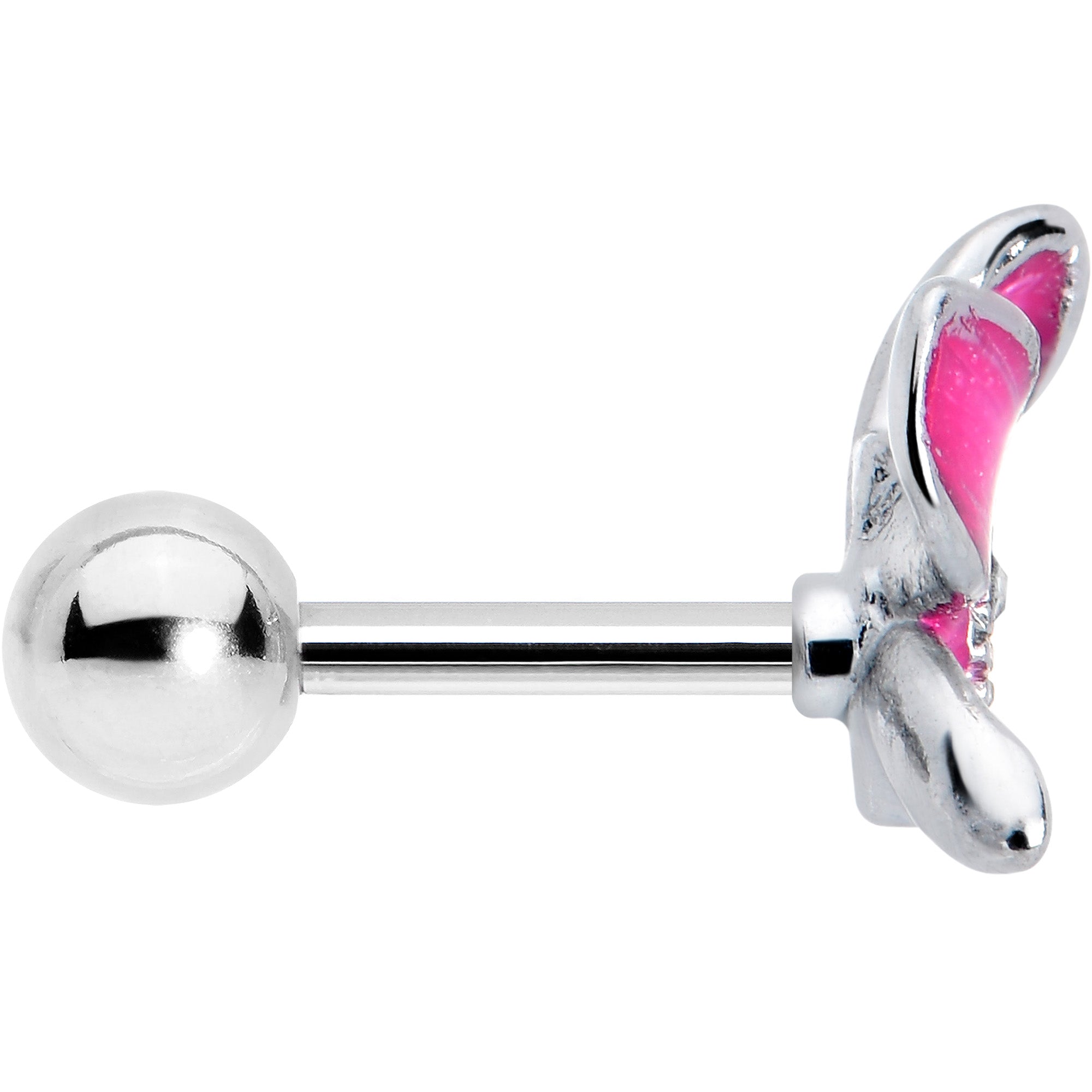 BodyCandy 16G 1/4 Clear Gem Chunky Butterfly Pink Cartilage Tragus Earring — lifestyle context