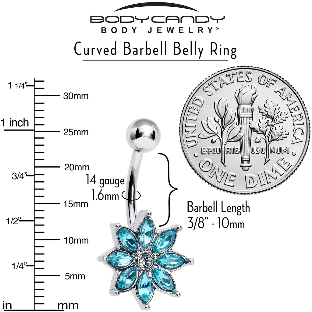 BodyCandy Blue Gem Flower Elegance Bloom Belly Ring — lifestyle context