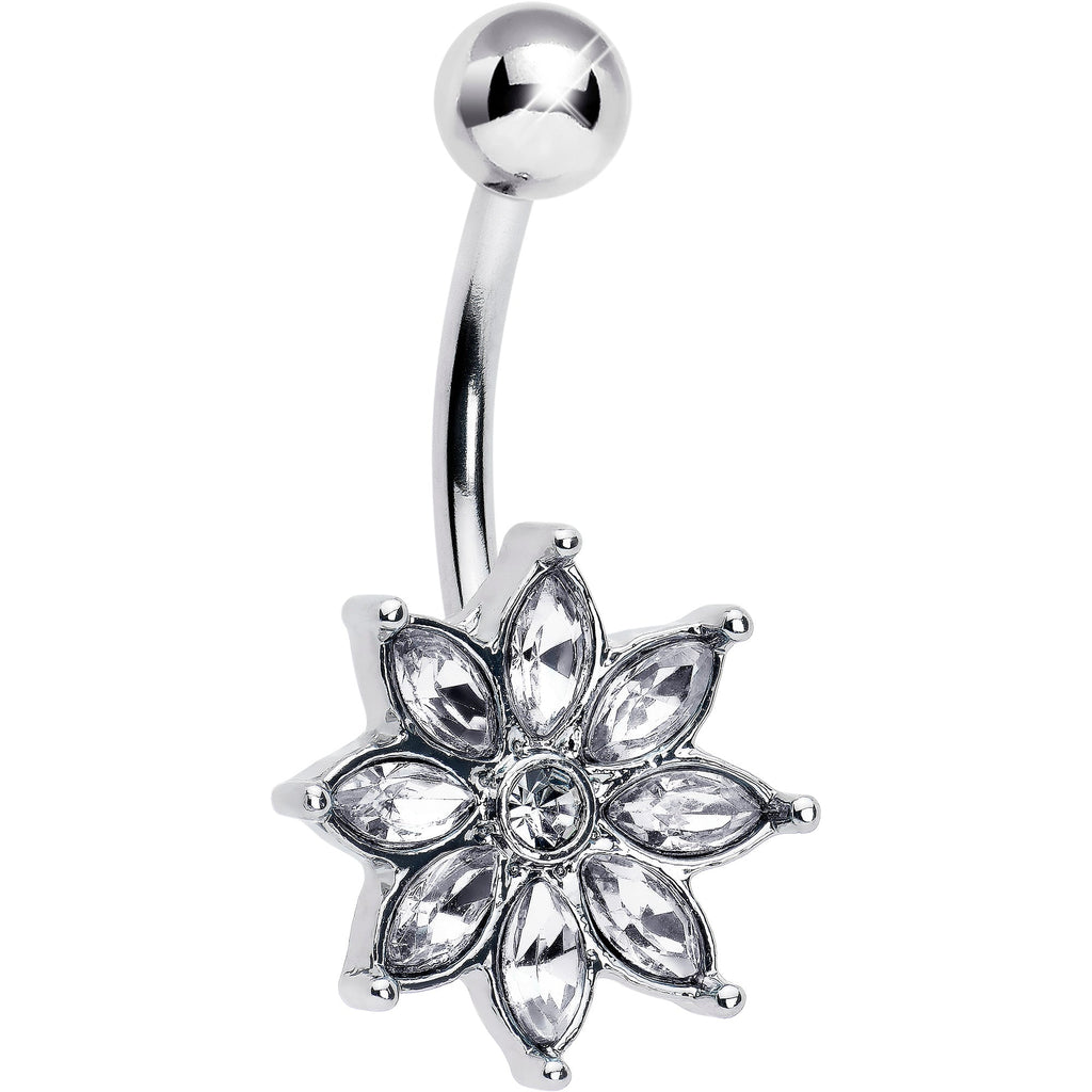 BodyCandy Clear Gem Flower Elegance Bloom Belly Ring — main product shot