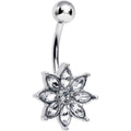 BodyCandy Clear Gem Flower Elegance Bloom Belly Ring — main product shot