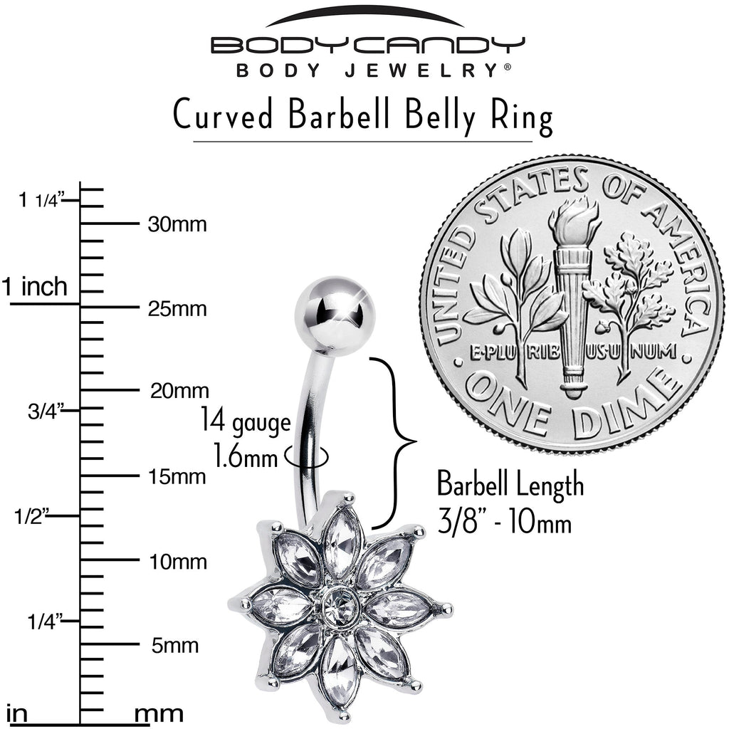 BodyCandy Clear Gem Flower Elegance Bloom Belly Ring — lifestyle context