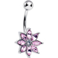 BodyCandy Pink Gem Flower Elegance Bloom Belly Ring — main product shot