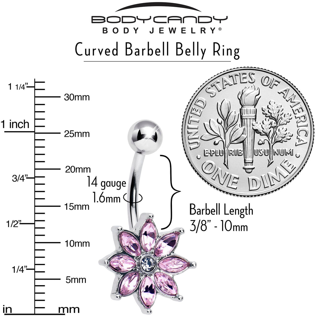 BodyCandy Pink Gem Flower Elegance Bloom Belly Ring — lifestyle context