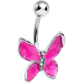 BodyCandy Clear Gem Chunky Butterfly Pink Belly Ring — main product shot