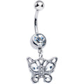 BodyCandy Clear Gem Butterfly Beauty Bling Dangle Belly Ring — main product shot