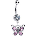 BodyCandy Pink Gem Butterfly Beauty Bling Dangle Belly Ring — main product shot