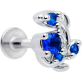 BodyCandy 16G 1/4 Blue Gem Twining Vine Flatback Stud — main product shot