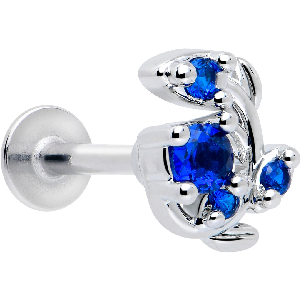 BodyCandy 16G 5/16 Blue Gem Twining Vine Flatback Stud — main product shot