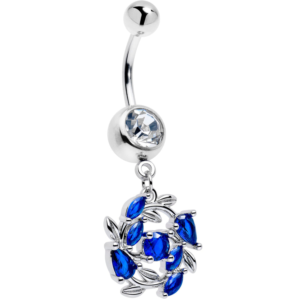 BodyCandy Clear Blue Gem Twining Vine Dangle Belly Ring — main product shot