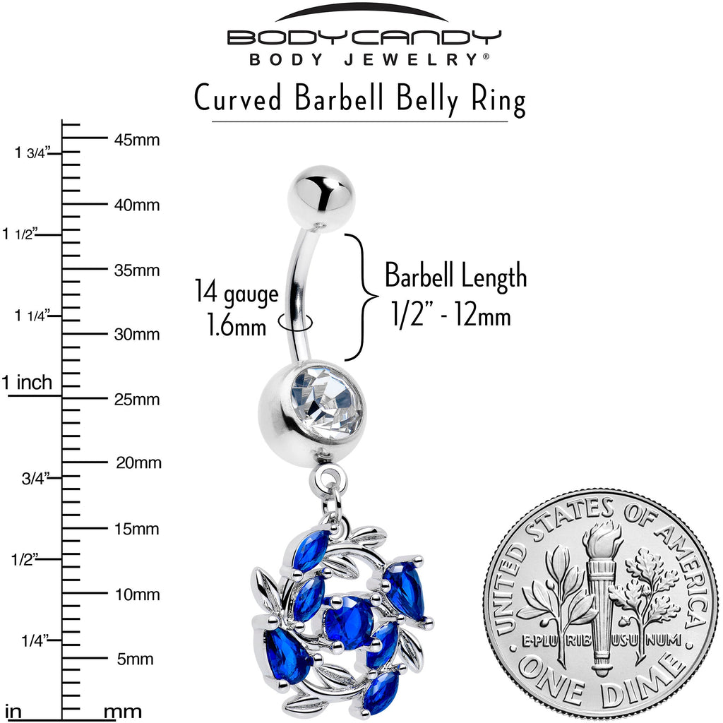 BodyCandy Clear Blue Gem Twining Vine Dangle Belly Ring — lifestyle context