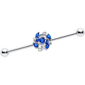 BodyCandy 14G Blue Gem Twining Vine Industrial Barbell 38mm — main product shot